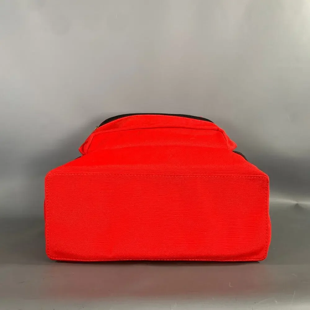 JACK SPADE Red Black Solid Canvas Backpack Bag
